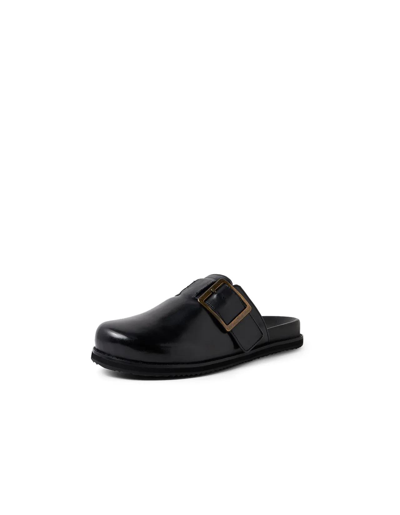 Zebec Buckle Detail Leather Clogs