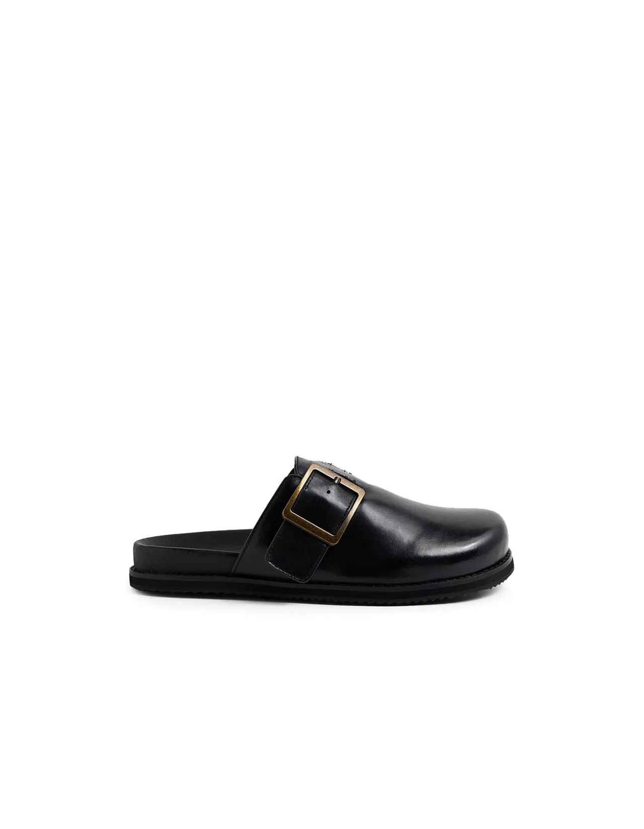 Zebec Buckle Detail Leather Clogs