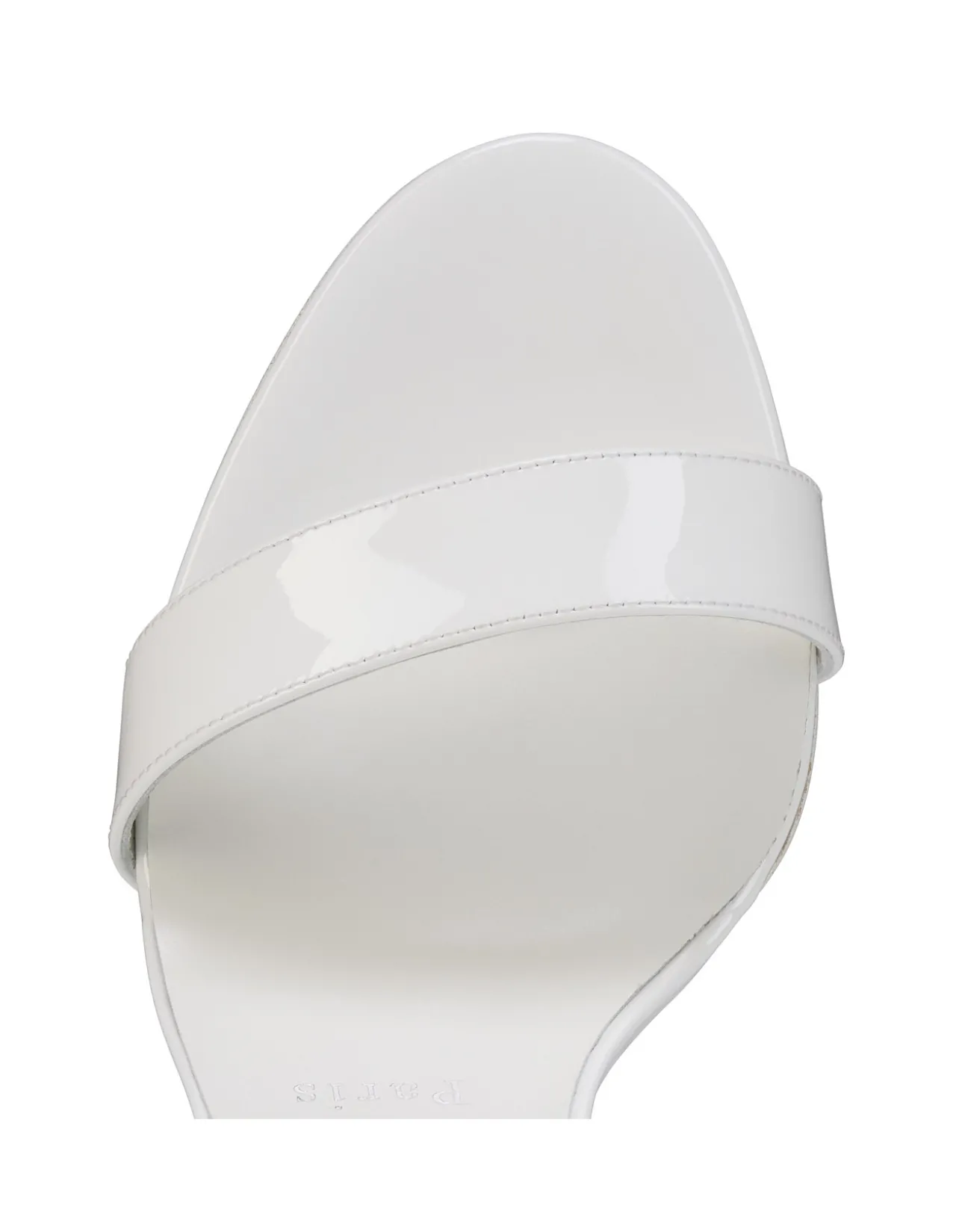 ZEEZEENELLA 100MM PATENT LINING BIANCO SANDALS