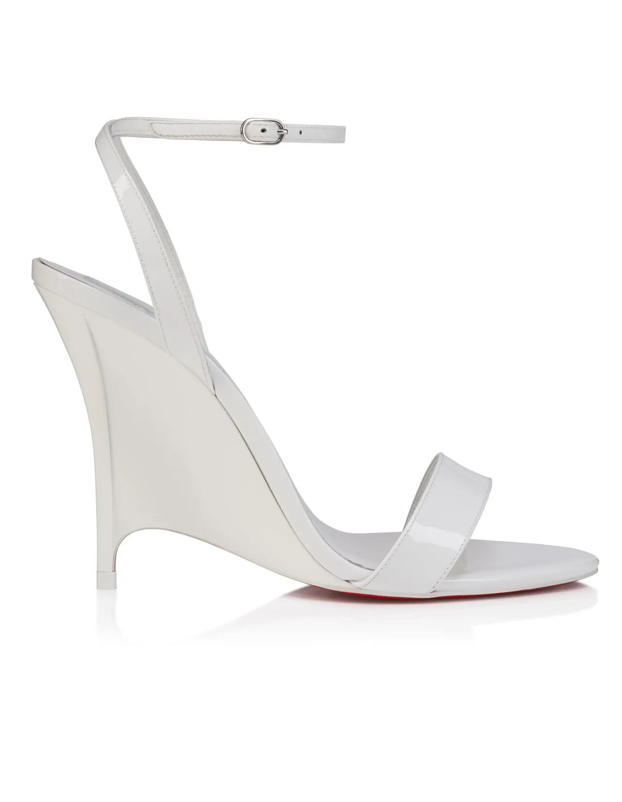 ZEEZEENELLA 100MM PATENT LINING BIANCO SANDALS