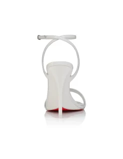 ZEEZEENELLA 100MM PATENT LINING BIANCO SANDALS
