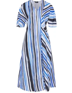 ZESTFUL STRIPED MIDI DRESS