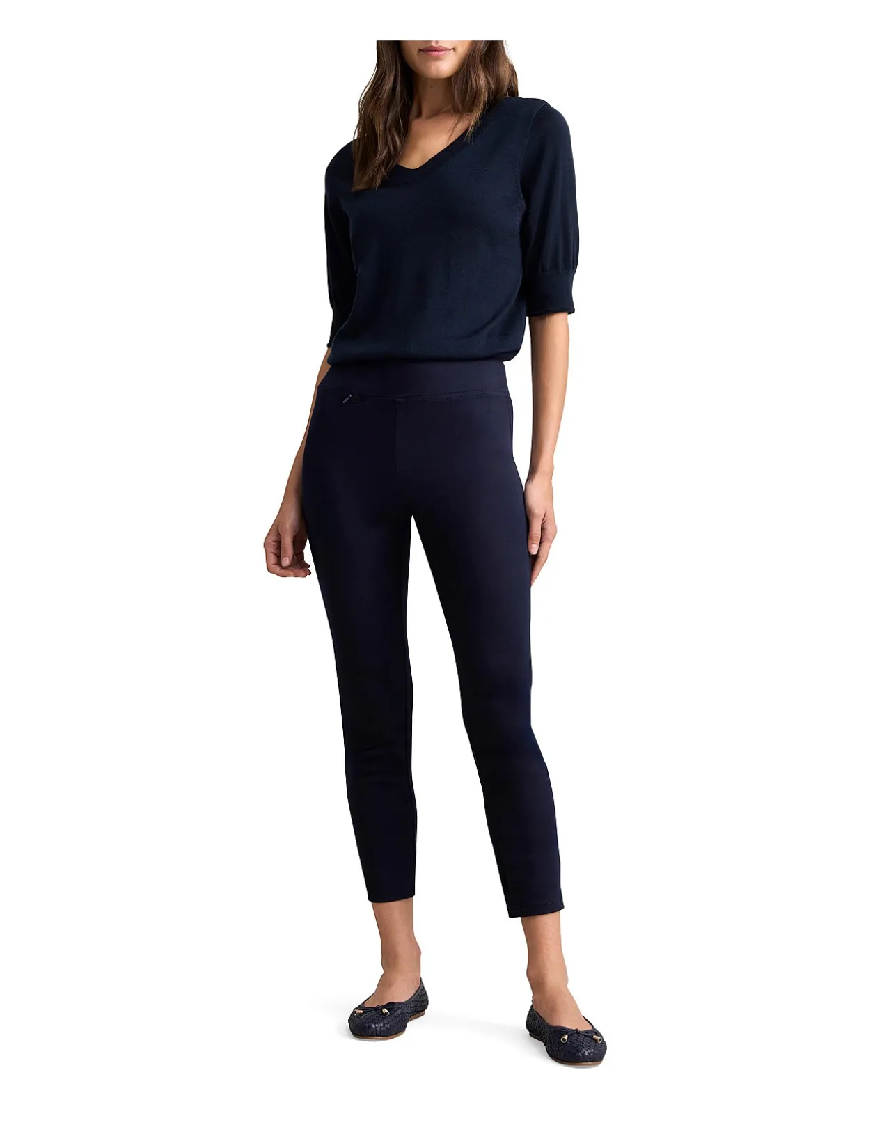 ZIP DETAIL 7/8TH PANT - NAVY