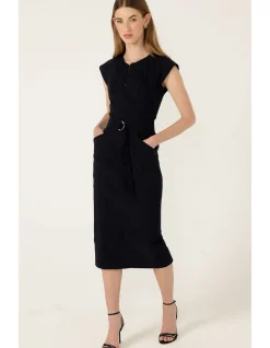 ZIP FRONT FITTED DRESS
