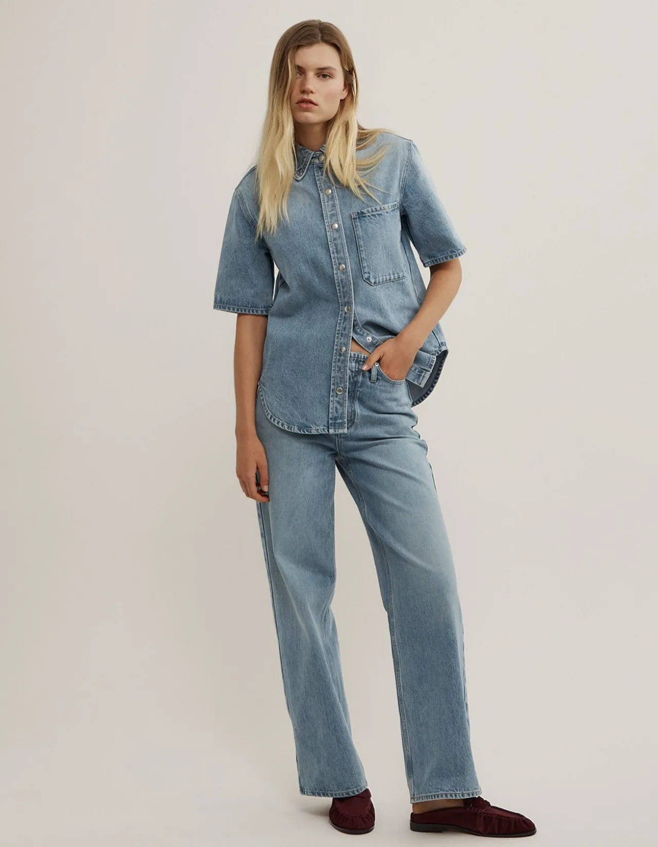 Zoe Suede Mule Loafers