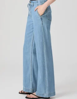 Zoey High Rise Tie Waist Wide Leg Jeans