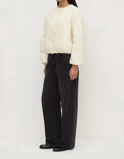Zoie Padded Bomber Jacket Antique White