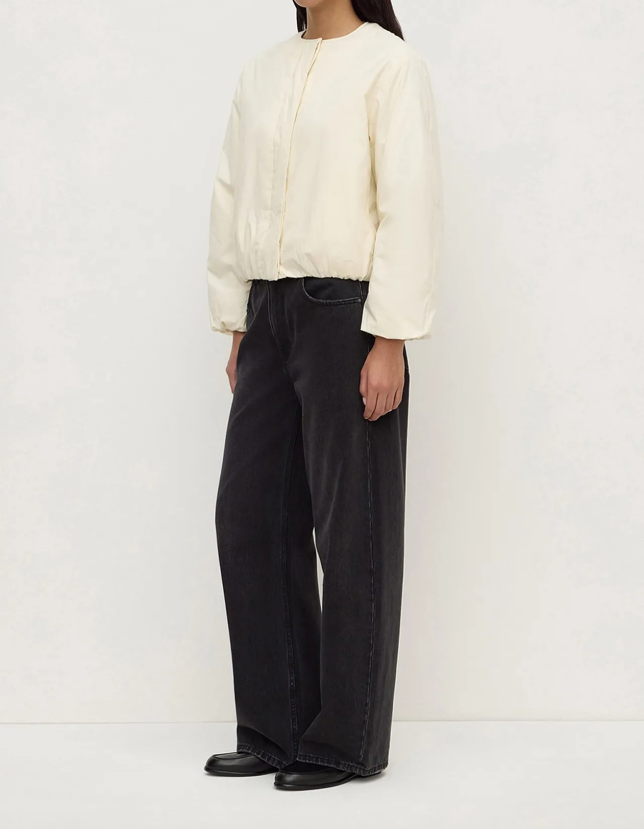 Zoie Padded Bomber Jacket Antique White