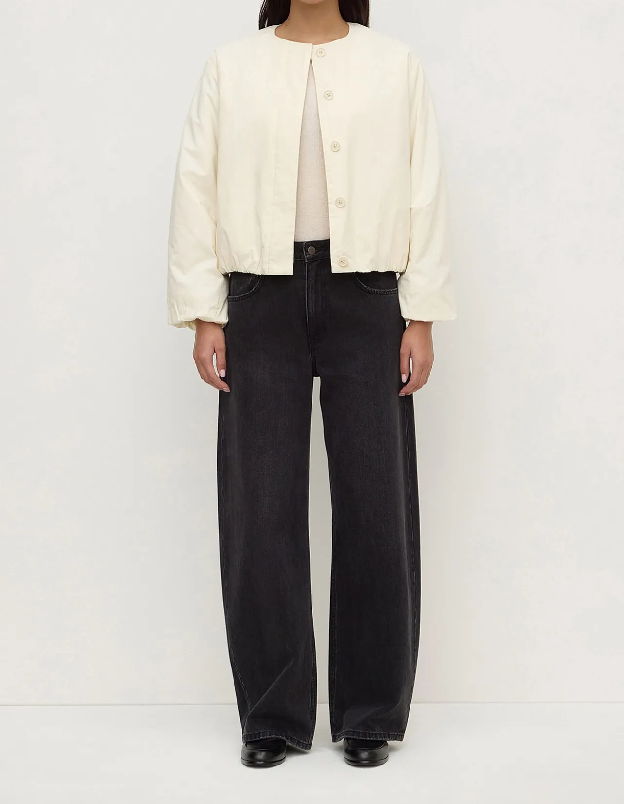 Zoie Padded Bomber Jacket Antique White