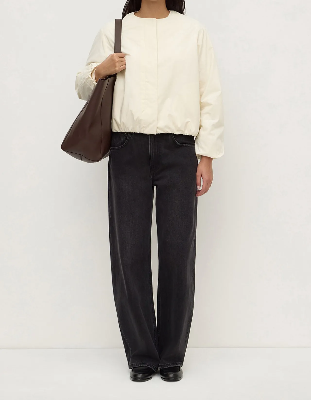 Zoie Padded Bomber Jacket Antique White