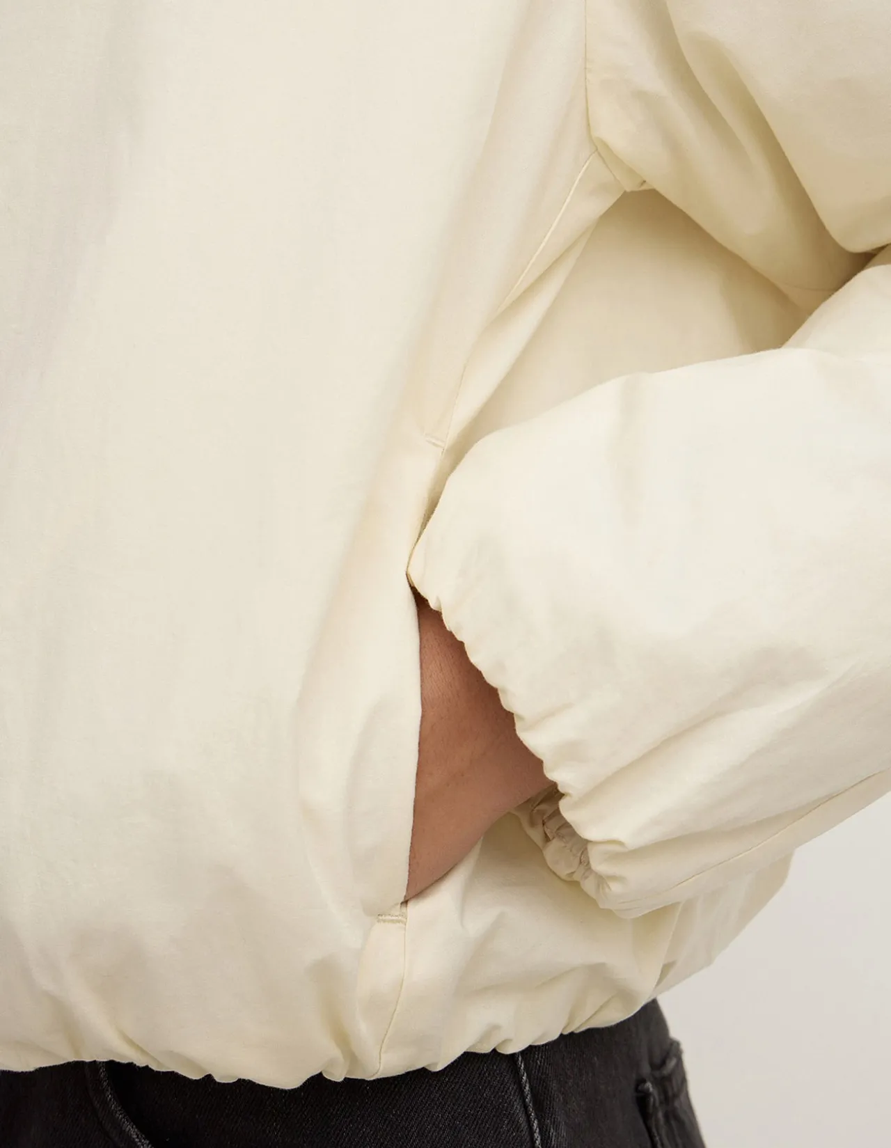 Zoie Padded Bomber Jacket Antique White
