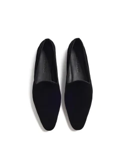 Zora Suede Almond Toe Slip-On Flat