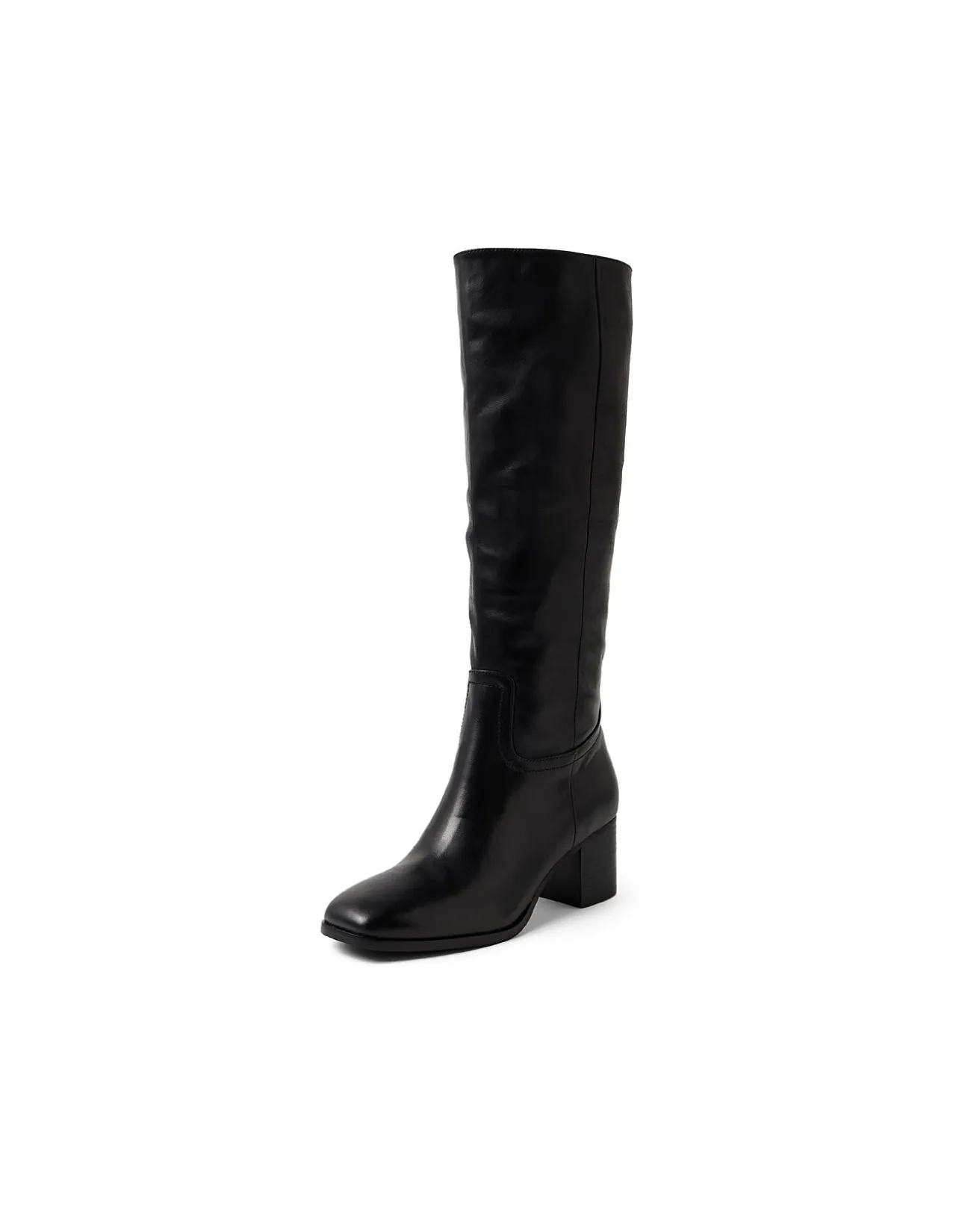 Zucker Square Toe Leather Knee High Boots
